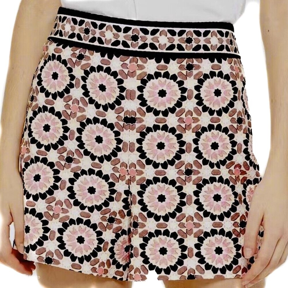 kate spade New York Floral Mosaic Jacquard Shorts Retro Size 2‎ - NWOT